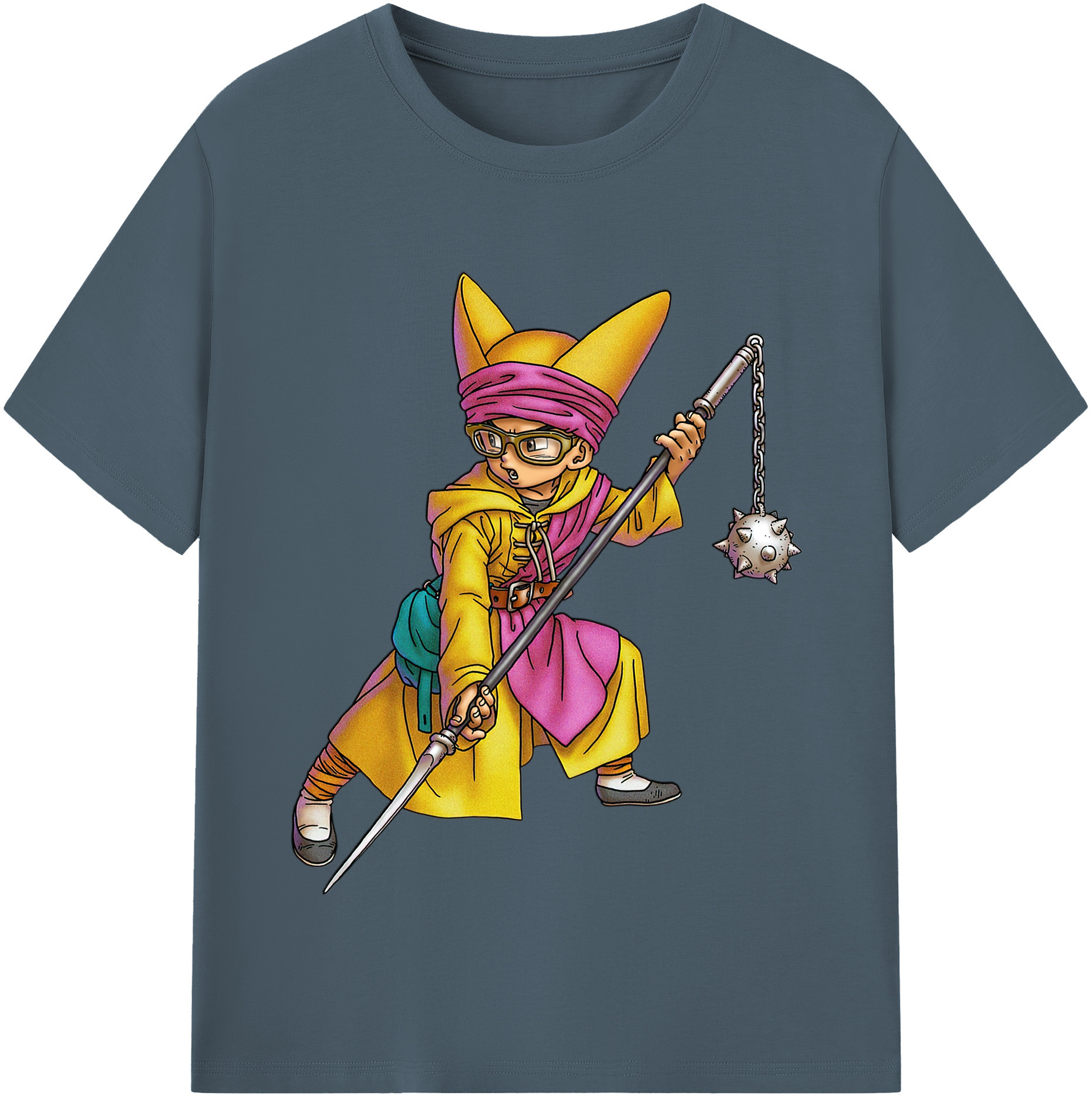 （画像用） ドラゴンクエスト Doragon Kuesuto Dragon Quest 綿100％半袖Tシャツ（フロントプリント）